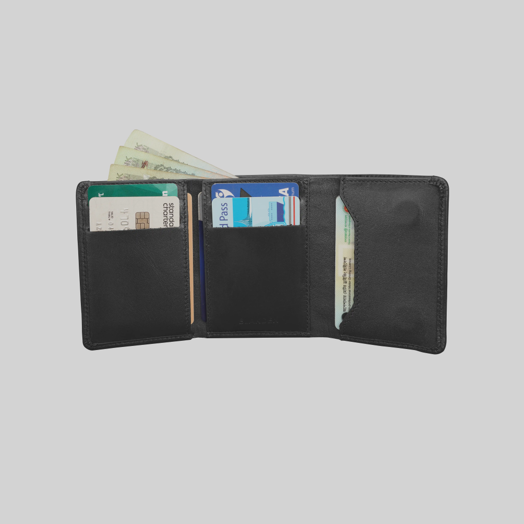 Trifold Black Wallet - Image 5